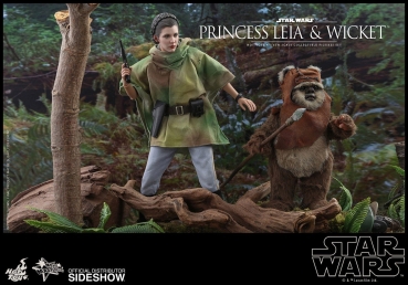 HOT TOYS | Star Wars Episode VI Movie Masterpiece Actionfiguren Doppelpack 1/6 Princess Leia & Wicket 15-27 cm