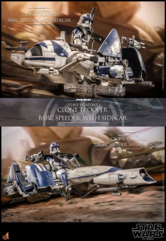 |HOT TOYS - Star Wars -The Clone Wars - 1/6 - Heavy Weapons Clone Trooper & BARC Speeder with Sidecar