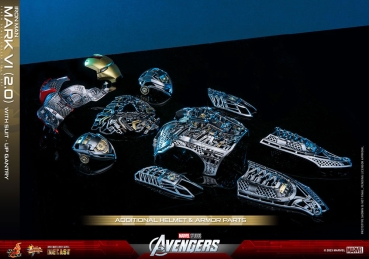 |HOT TOYS - Marvel's The Avengers - Diecast - 1/6 - Iron Man - Mark VI (2.0) mit Suit-Up Gantry