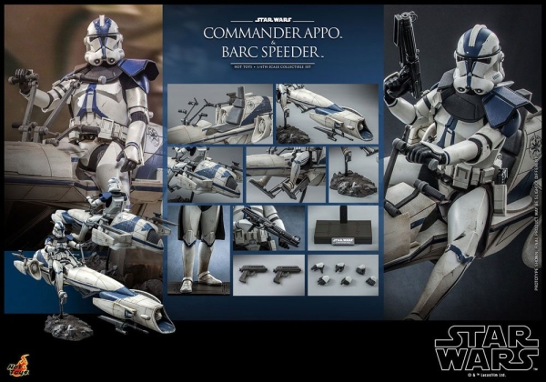 |HOT TOYS - Star Wars - The Clone Wars - 1/6 - Commander Appo & BARC Speeder
